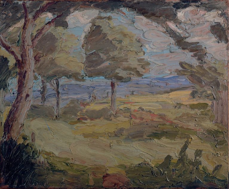George Bouche Paysage à Marnat, circa 1908-1910. Huile sur toile 115 x 140 cm